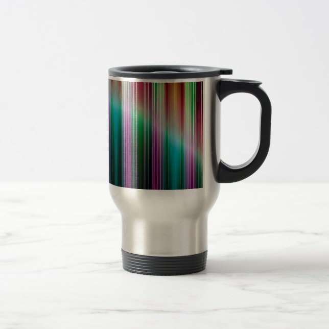 Colourful stripes pattern travel mug (Right)