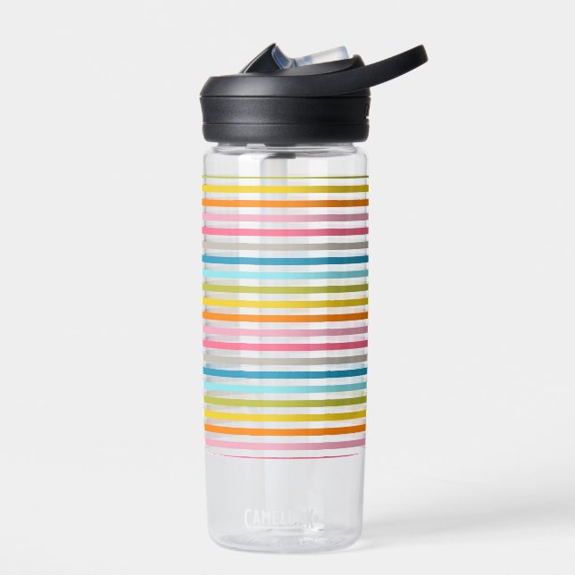 Colourful Stripes Pattern Water Bottle (Left)