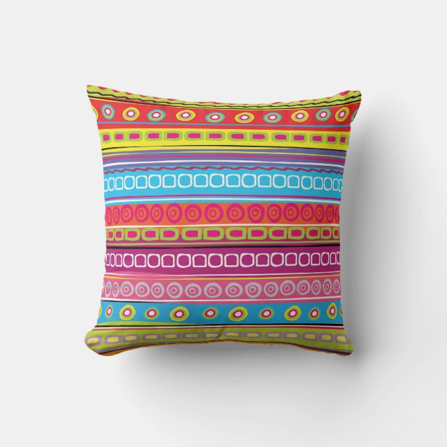 Colourful Stripes Pillow - SRF (Front)