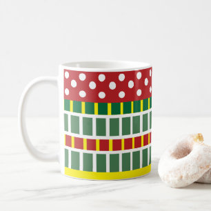 Colourful Stripes Polka Dot Pattern Geometric Coffee Mug