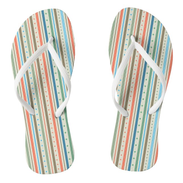 Colourful Stripes & Polka Dots Flip Flops Template (Footbed)