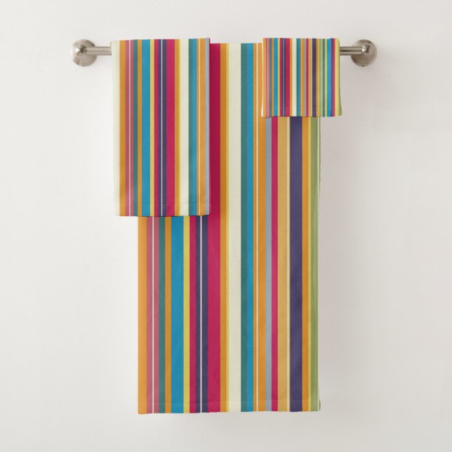 Colourful Stripes Pretty Bath Towel Set (Insitu)