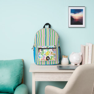 Colourful Stripes  Printed Backpack