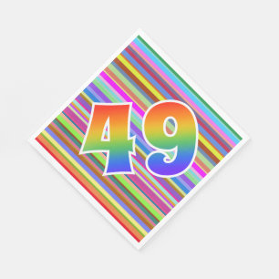 Colourful Stripes + Rainbow Pattern "49" Event # Napkin