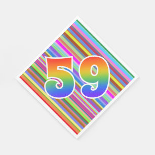 Colourful Stripes + Rainbow Pattern "59" Event # Napkin
