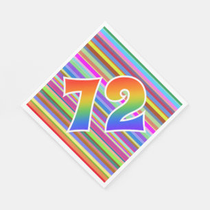 Colourful Stripes + Rainbow Pattern "72" Event # Napkin