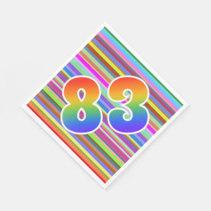 Colourful Stripes + Rainbow Pattern "83" Event # Napkin