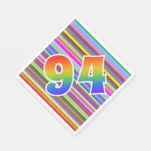 Colourful Stripes + Rainbow Pattern "94" Event # Napkin