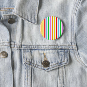 Colourful Stripes, Rainbow Stripes, Striped Patter 6 Cm Round Badge