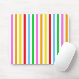 Colourful Stripes, Rainbow Stripes, Striped Patter Mouse Mat