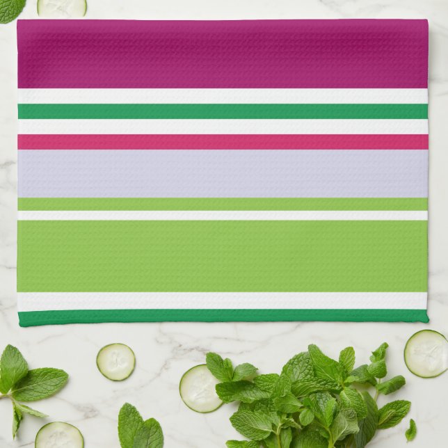 Colourful Stripes, Rainbow Stripes, Striped Patter Tea Towel (Folded)