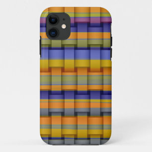 Colourful stripes retro graphic design iPhone 11 case