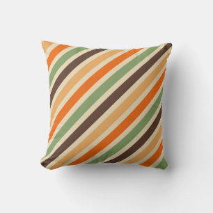 Colourful Stripes Retro Style Groovy Funky Cushion