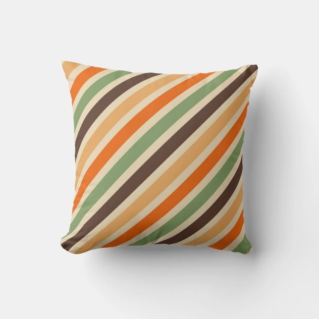 Colourful Stripes Retro Style Groovy Funky Cushion (Front)