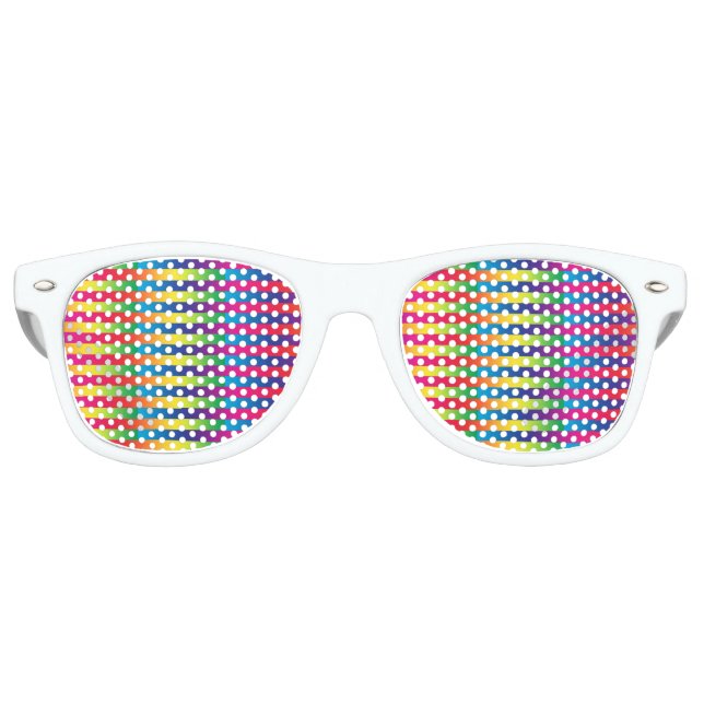 Colourful Stripes Seamless Pattern Retro Sunglasses (Front)