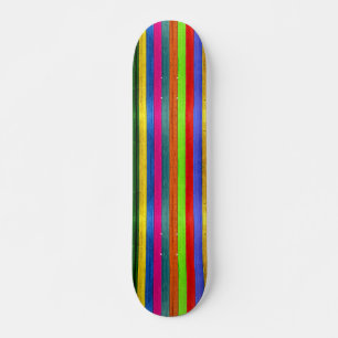 Colourful Stripes Skateboard Deck