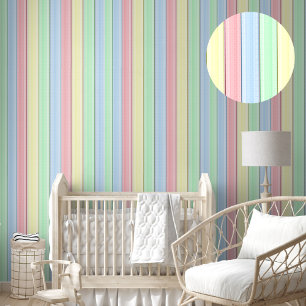 Colourful Stripes Soft Pastel vertical Lines peel  Wallpaper