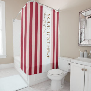 Colourful Stripes Stylish Modern red Personalised Shower Curtain