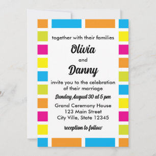 Colourful Stripes Summer Wedding Invitation