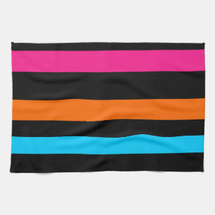 Colourful stripes tea towel