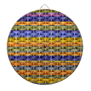 Colourful stripes wicker retro graphic design dartboard