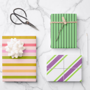 Colourful Stripes Wrapping Paper Sheet
