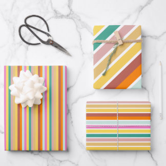 Colourful Stripes Wrapping Paper Sheet