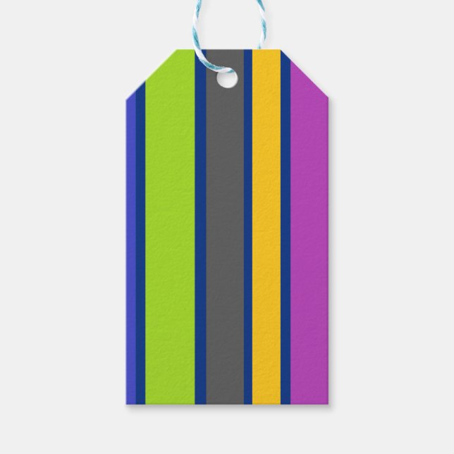 Colourful Stripped Gift Tag (Front)