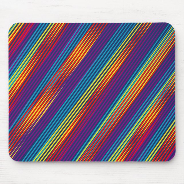 Colourful strips pattern mouse mat (Front)