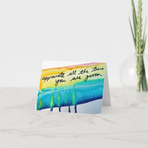 Colourful strips with drips, Appreciation Card