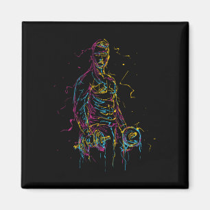 Colourful Strongman Bodybuilding Gym Weightlifting Magnet