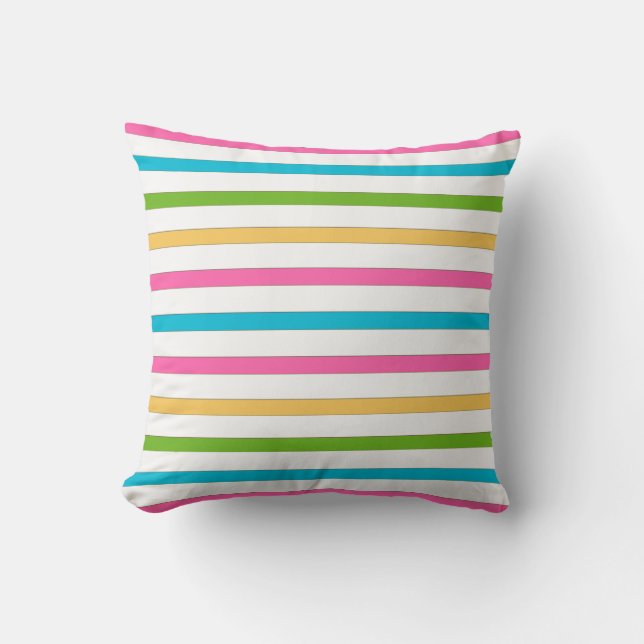 Colourful Strripe Throw Pillow (Front)