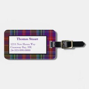 Colourful Stuart Tartan Plaid Luggage Tag