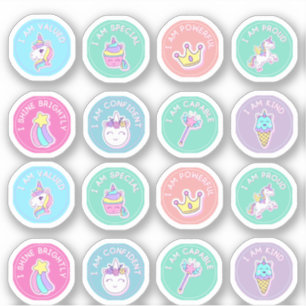 Colourful Student Affirmation Stickers