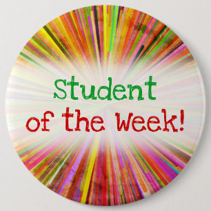 Colourful "Student of the Week!" Button