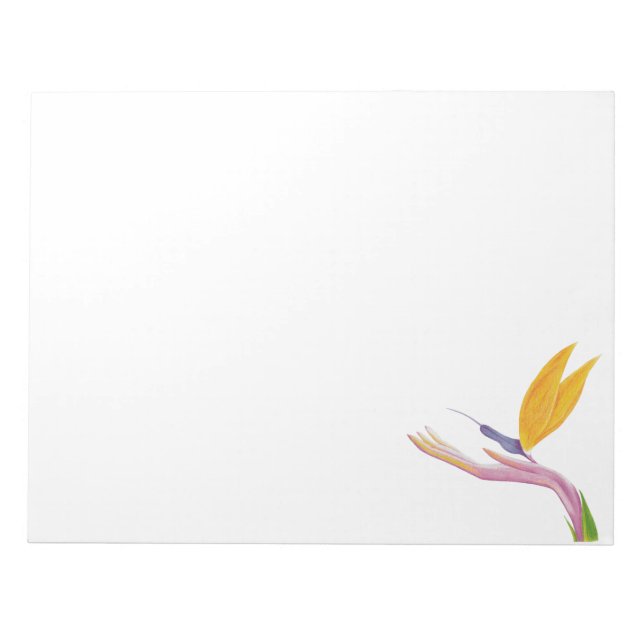 Colourful Stylised Bird of Paradise Notepad (Front)