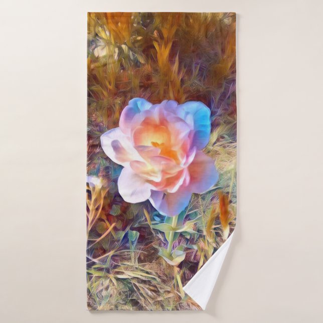 Colourful Stylised Flower Bath Towel Set (Bath Towel)