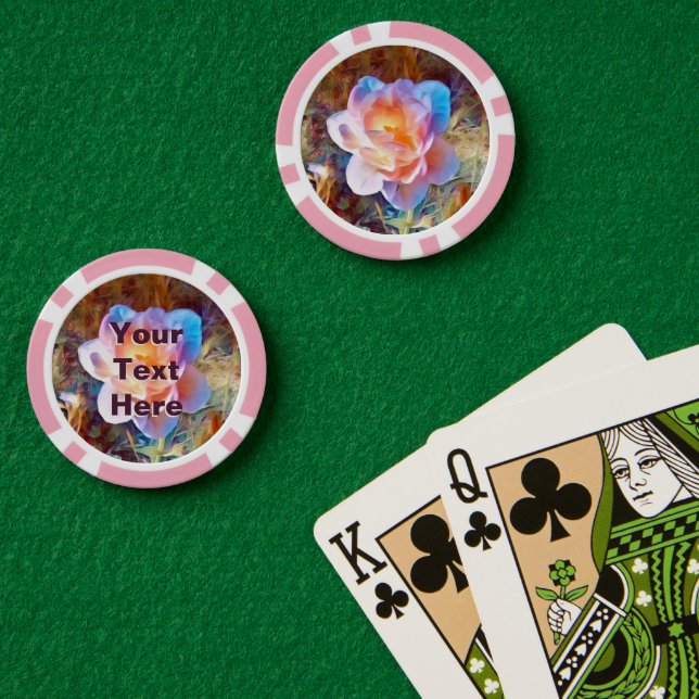 Colourful Stylised Flower Poker Chips (Poker Table (Double))