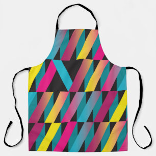 Colourful stylish abstract ribbon geometric patter apron