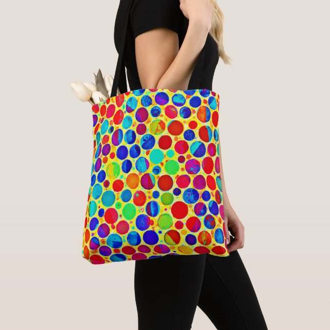 Colourful Stylish and Chic Pattern Tote Bag (Close Up)