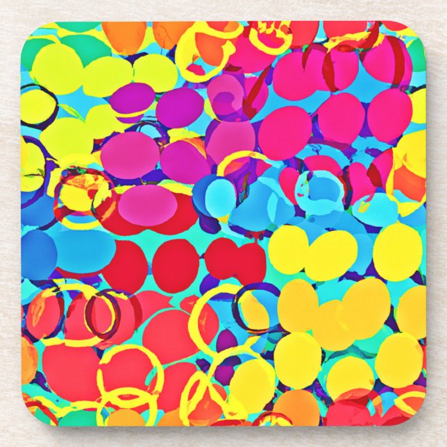 Colourful Stylish and Chic Spectrum Pattern Coaster (Front)