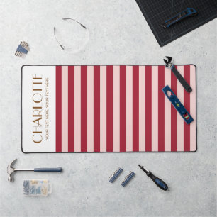 Colourful Stylish Bright Colour Minimalist Stripes Desk Mat