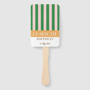 Colourful Stylish Bright Colour Minimalist Stripes Hand Fan