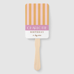 Colourful Stylish Bright Colour Minimalist Stripes Hand Fan