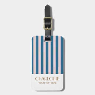 Colourful Stylish Bright Colour Minimalist Stripes Luggage Tag