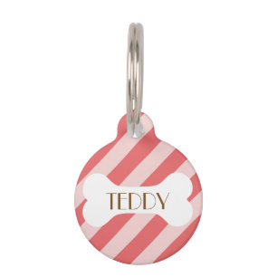 Colourful Stylish Bright Colour Minimalist Stripes Pet Tag