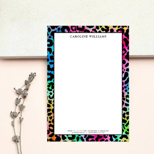 Colourful Stylish Leopard Texture Neon Vibrant Card