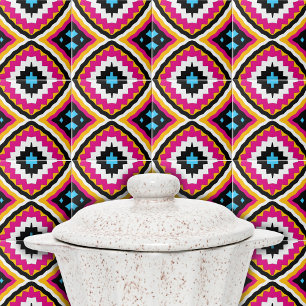 Colourful Stylish Modern Ethnic Geometric Pattern Tile