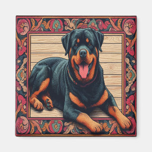 Colourful Stylish Rottweiler Dog Lovers Home Décor Magnet