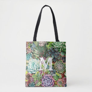 Colourful Succulent Garden Tote Bag